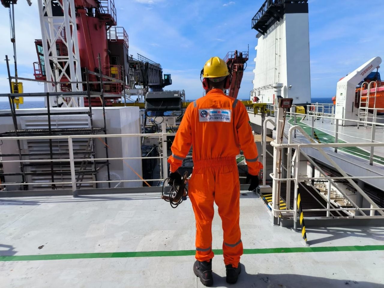 MV inspector on the deck of an offshore vessel